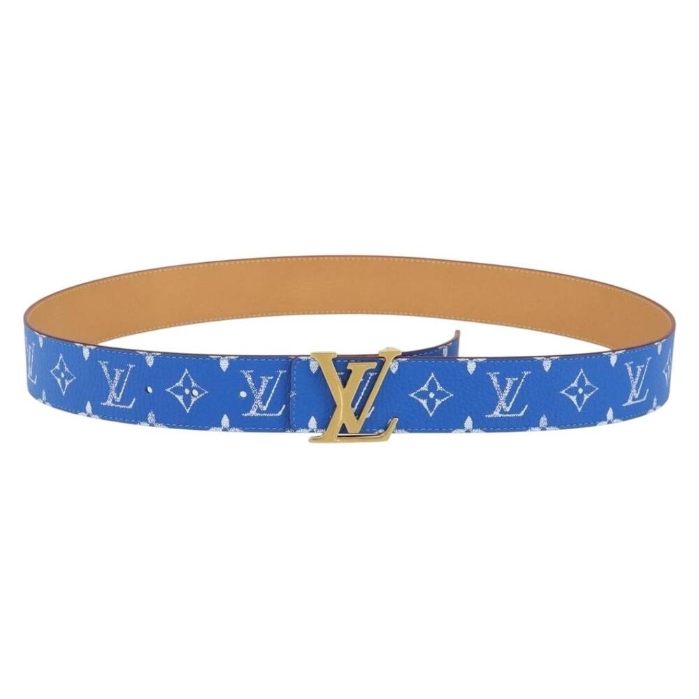Louis Vuitton Monogram Lvprinted Initials 40 MM Belt Blue